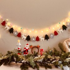 Merry Christmas Banner Wool Felt Garland Xmas Tree garland