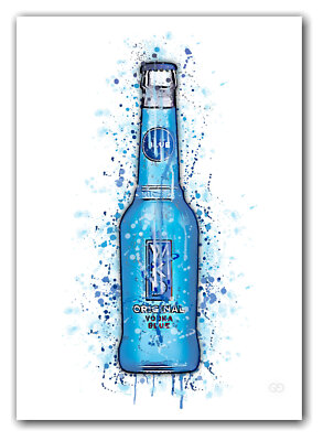 WKD Blue Style Poster Druck Wodka Flasche Stil Zuhause Wandbild Alkohol Getränke Bar