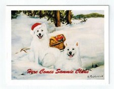 New Samoyed Here Comes Sammie Claus 12 Holiday Greeting Cards By Ruth Maystead
