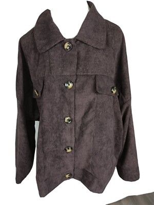lularoe Wms Sz 3XL Brown Corduroy Lt Weight Jean Style Jacket S62