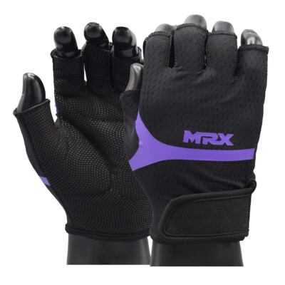 MRX Women Weightlifting Gloves Extra Grip Palm Protection Half Finger Anti Slip