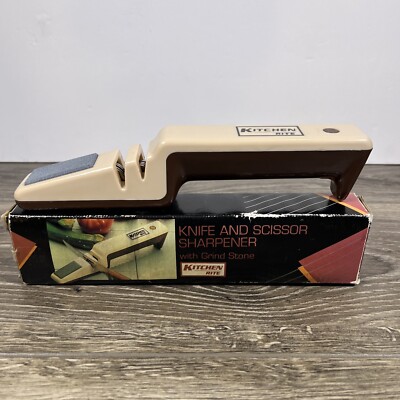 Vintage Kitchen Rite Knife & Scissor Sharpener w/Grind Stone Handheld 8 ...
