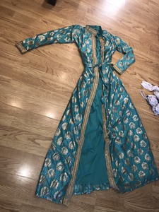 printed gown with jacket