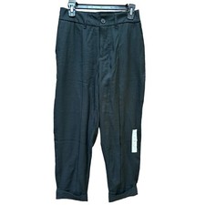 NWT A New Day Pants Cuffed Cropped Slim Ankle Summer Black Women's Size 6