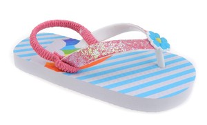 girls rainbow flip flops