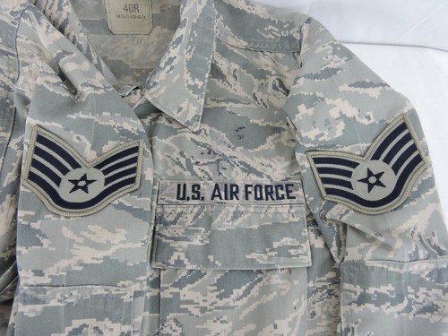 USAF Air Force Mens Utility Coat Camo Pattern 50% Cotton 50% Nylon Sz 40R E5 SSI - Picture 10 of 20