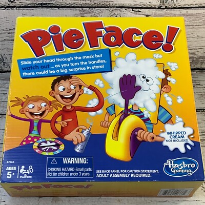 Hasbro Pie Face Game Family Fun Surprise Whipped Cream Not Included Ages 5+ NEW