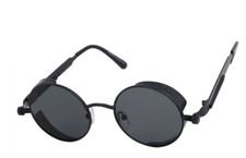Retro Round Steampunk Sunglasses John Lennon Style Vintage Metal Circle Glasses