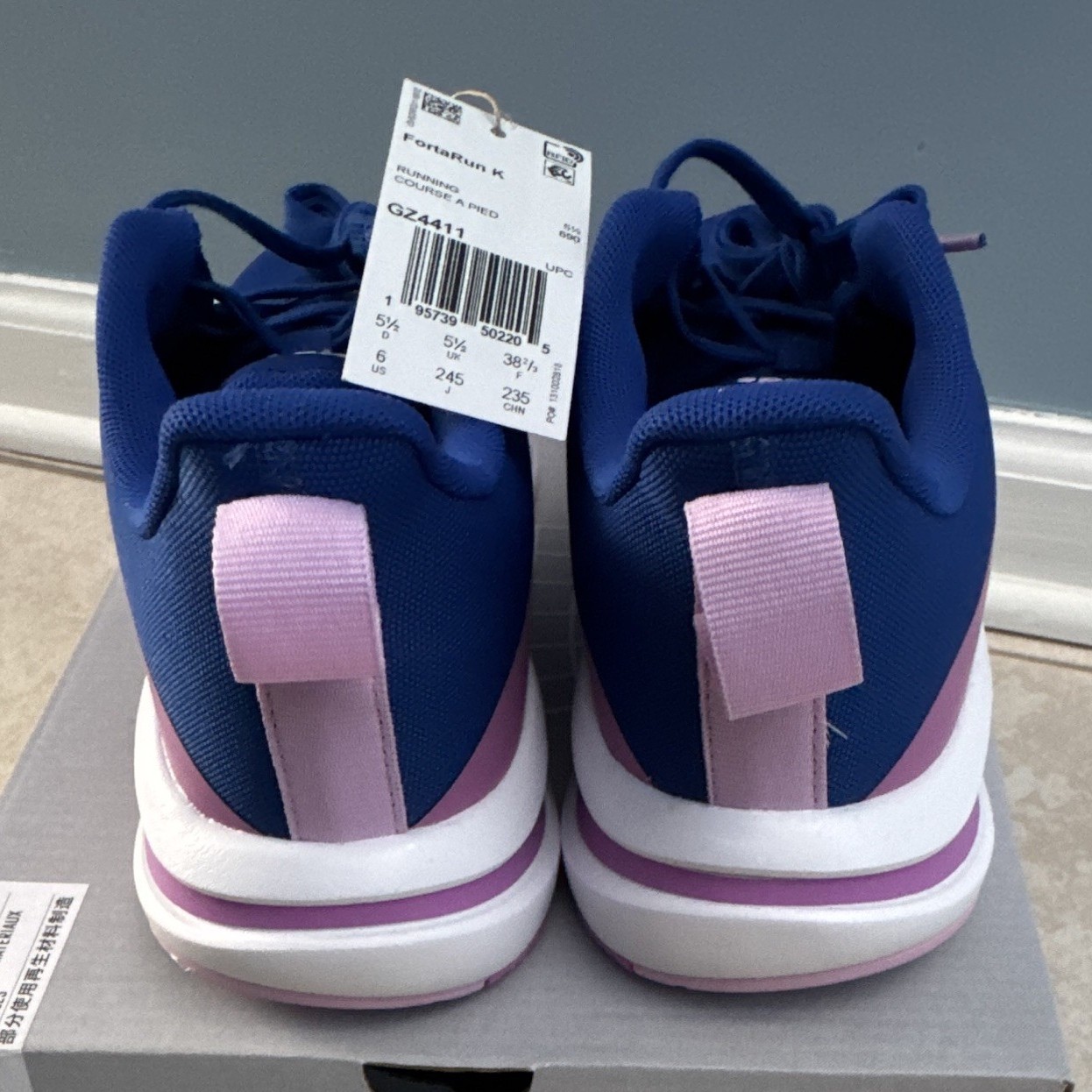 adidas FortaRun K Unisex Kids US 6 Blue/Pink/White Low Top Lace-Up Sneakers