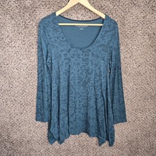 Soft Surroundings Top Womens Small Blue Timely Paisley Print Scoop Neck Tunic