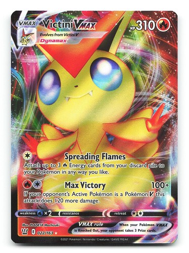 Victini VMAX 022/163 Battle Styles Holo Ultra Rare Pokemon Card NM