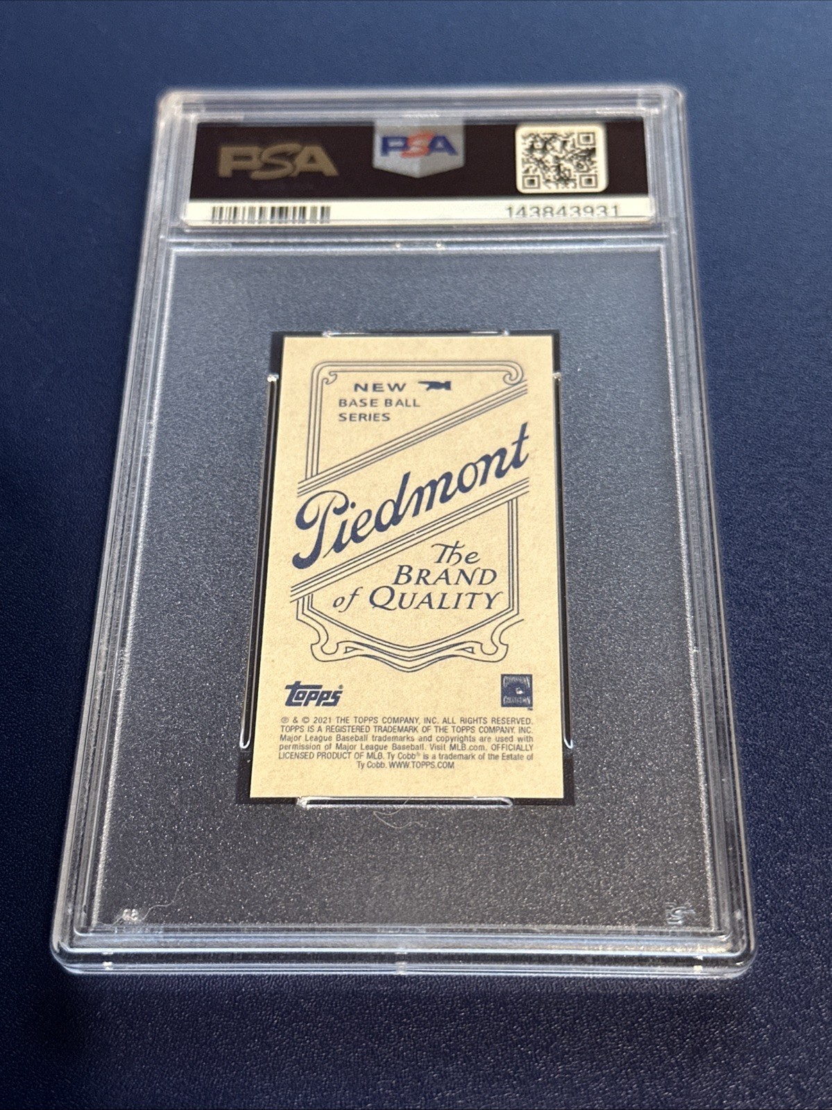 2021 Topps 206 Ty Cobb Piedmont Back PSA 9 LOW POP view 2