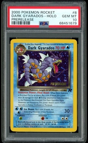 2000 Pokemon Rocket #8 Dark Gyarados Holo PSA 10 PRERELEASE