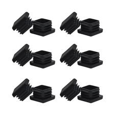 1" 1x1 Square Tubing End Cap Plastic Plugs 12 Pack, 1 Inch Square Tube End Cap 1