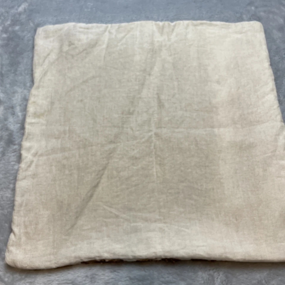 Pottery Barn Pillow Cover Suzani Crewel Brocade Golden Brown 18"x18" Regency - Image 2 of 4