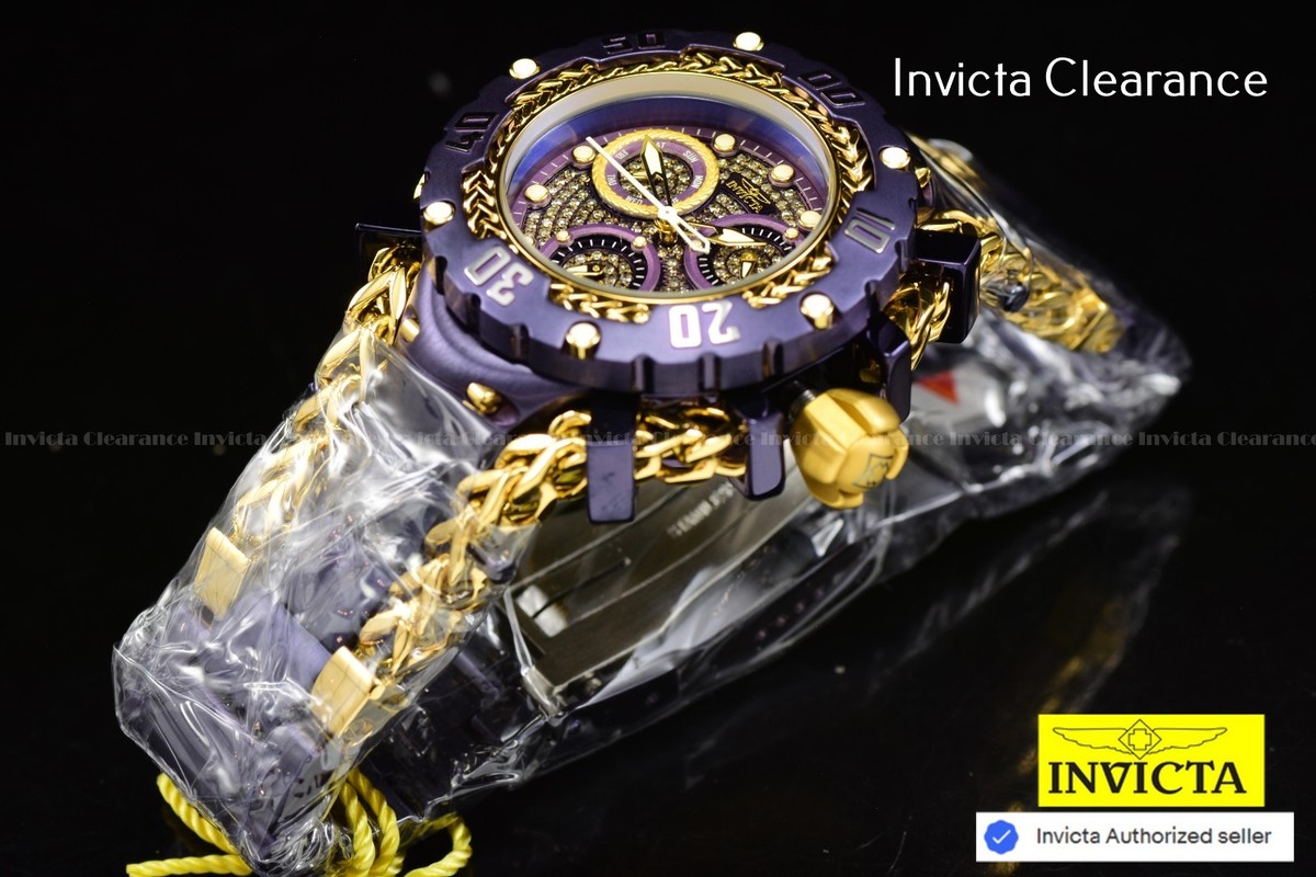 RARE Invicta Gladiator Carat Diamond UNISEX Quartz Purple