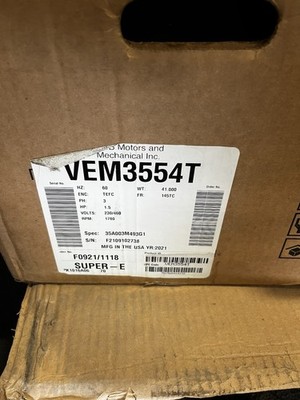 Baldor VEM3554T 35A003M493G1 Motor 230v/460v 4.4/2.2A NSNP