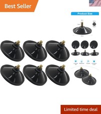 6 Pcs Heavy-Duty Black Suction Cup Set with M6 x 14 Screws for Versatile Use