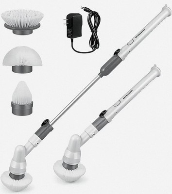 Cordless Electric Spin Scrubber, With 3 Brush Heads, Adjustable Extension Handle