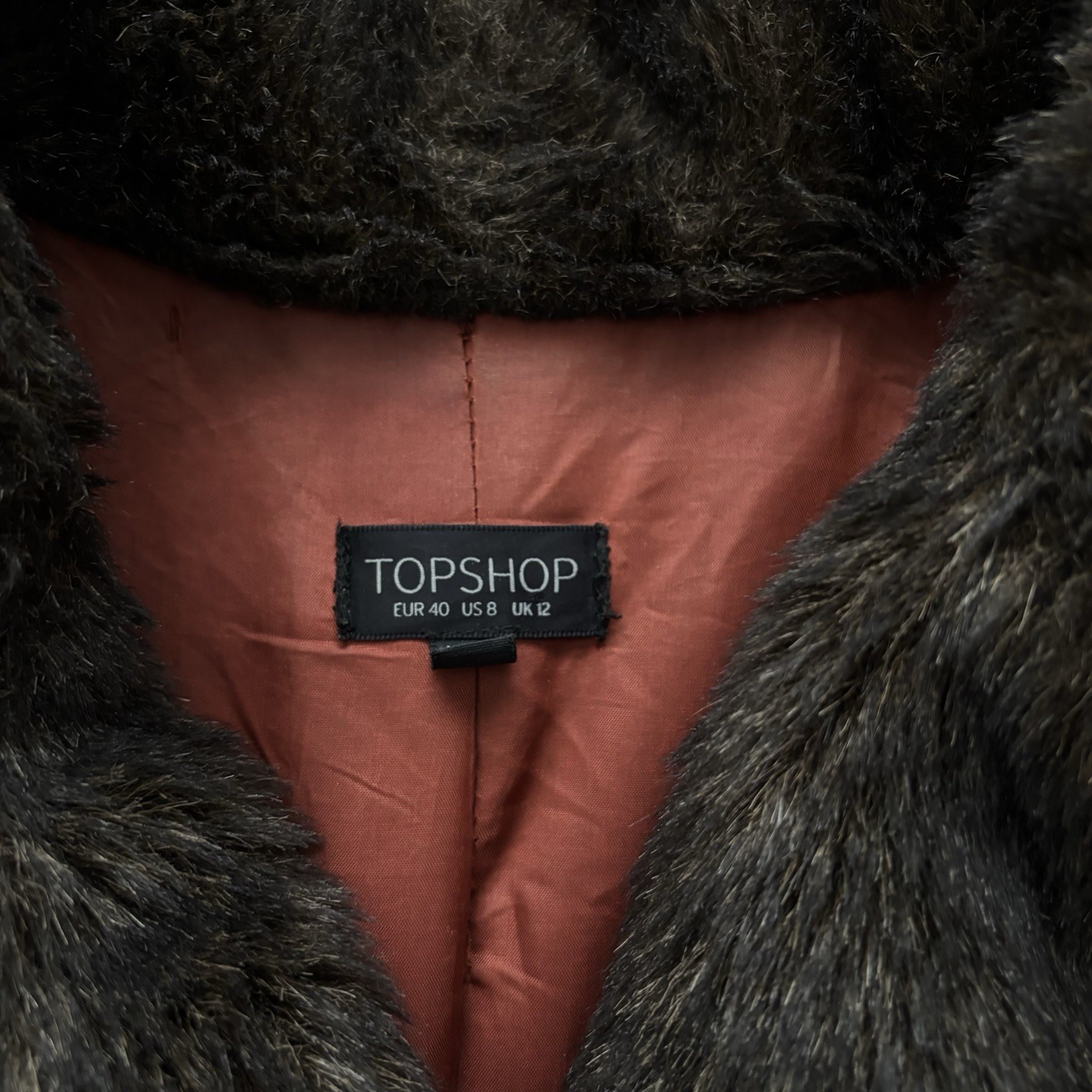 Vintage Faux Fur Coat Topshop 90s Brown Retro Boho Indie 12 image 3