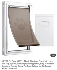 VEVOR Pet Door for Door w/ Lock and Magnetic Flap System Aluminum Frame X-Large