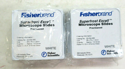 2 Pack Fisherbrand Superfrost Excell Microscope Slides White 22-034-985 25x75x1