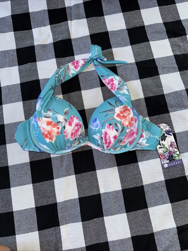 HAPARI Bloom Push Up Bikini top sz. Large new with tags  Floral Swim