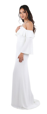 Roberto Cavalli Elegant Off-The-Shoulder Strappy Maxi Dress 46IT-12US