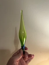 Husted Glass Works Blenko Decanter Reproduction Style Flame Green Stopper