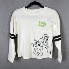 Star Wars Spirit Jersey Shirt Kids Large 10-12 White Grogu Mandalorian Tee