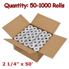 50-200 Rolls Case 2 1/4" x 50' Thermal Cash Register POS Receipt Paper Free Ship