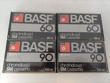 Lotto 4x BASF SM CHROMDIOXID 60 90 1977 CROMO TIPO 2 II musicassette vergini
