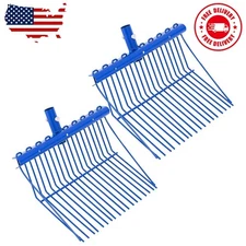 2 Pack Pitchfork Replacement Head Metal Horse Manure Rake Gardening Pitch Fork