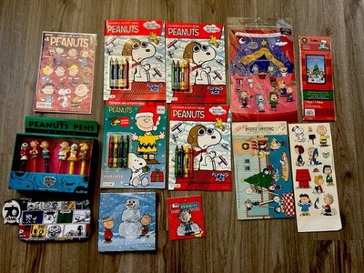 Large Lot Peanuts Collectibles 6 Pack Pens Puzzle Xmas Card Stickers Books MORE