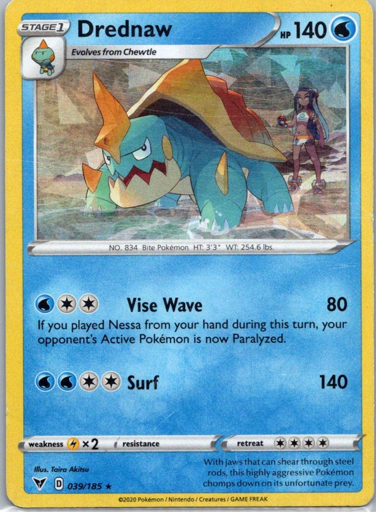 Pokemon TCG Drednaw 39/185 Vivid Voltage Holo MP