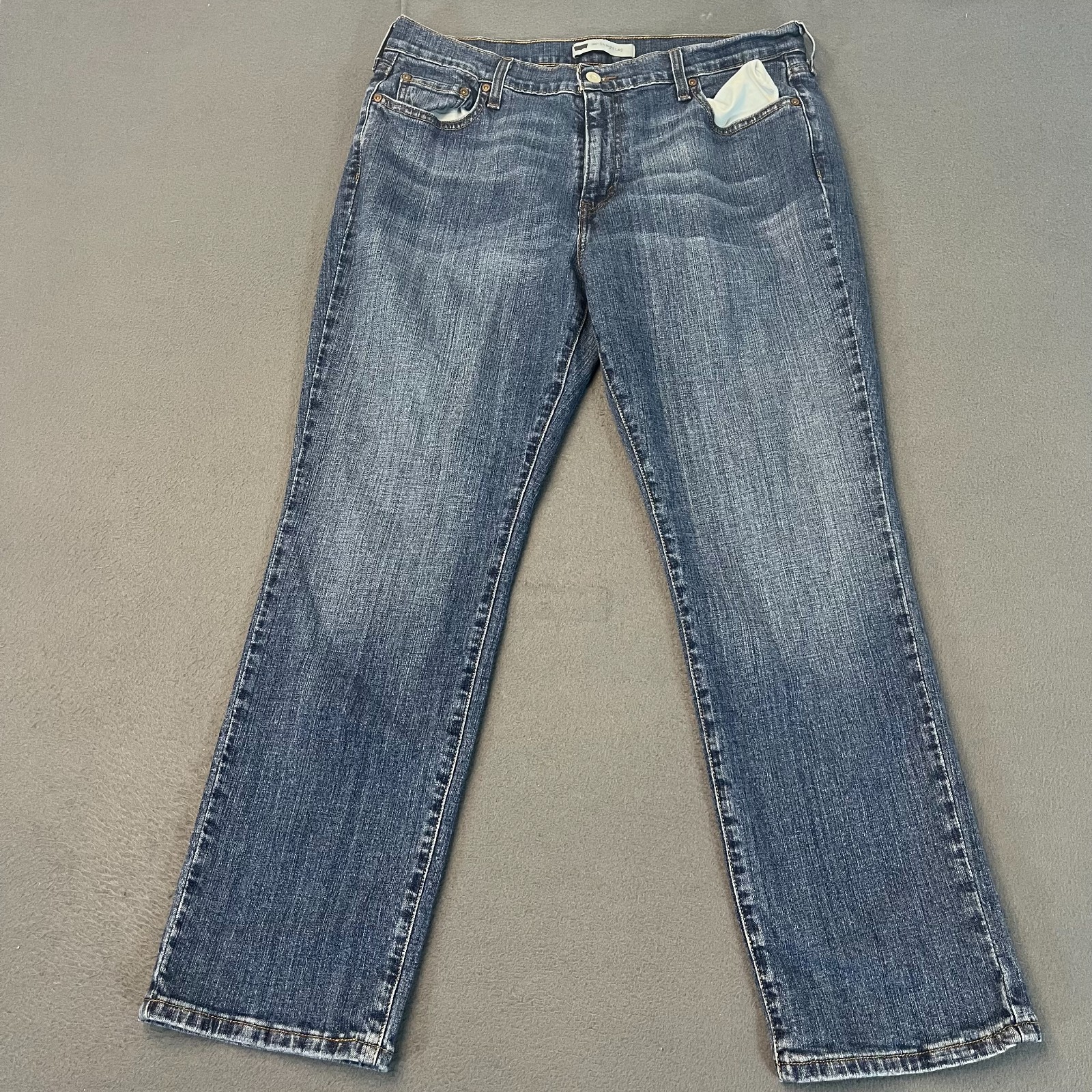 Levi's 505 Womens 16 Jeans Blue Denim Faded Wash Straight Leg Mid Rise Y2K VTG