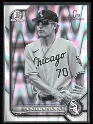 Jonathan Cannon 2022 1st Bowman Draft Chrome Raywave Refractor #BDC-180 Chicago