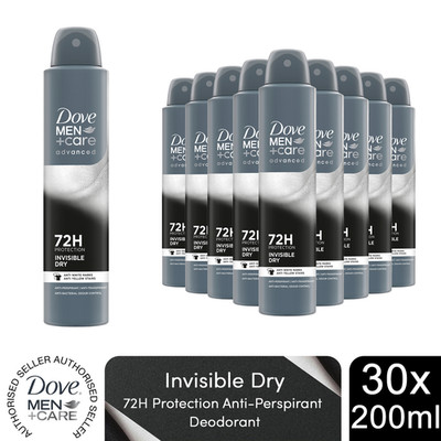 Dove Men+Care Anti-Transpirant Advanced Invisible Dry 72H Protect Deo 200ml, 30er Pack