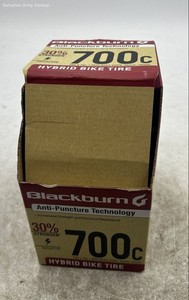 Blackburn Black Puncture-Resistant Tubular Foldable Hybrid Bike Tire In Box