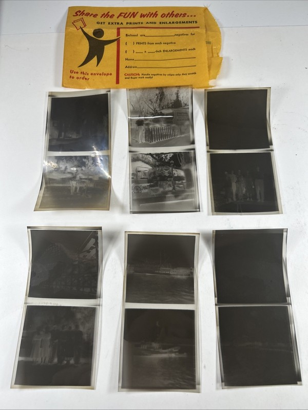 1950s Film Negatives-Knott's Berry Farm, Ghost Town-L. Beach Pike Cyclone Racer