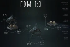 Aliens 1/8 scale Xenomorph Queen Alien Queen Custom 3d Print Model Kit 15" W Bas