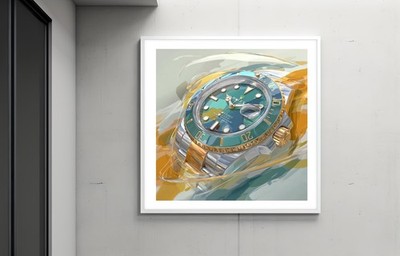 Rolex Submariner Starbuc 24x24 Giclée Art Print Ltd 1/25 Signed COA Rombley C11