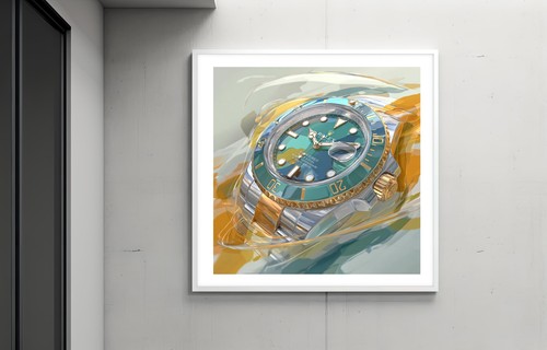 Rolex Submariner Starbuc 24x24 Giclée Art Print Ltd 1/25 Signed COA Rombley C11