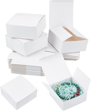 30Pcs White Gift Box Small Paper Box 3.5X3.5X1.5 Inch Kraft Packing Cardboard Bo