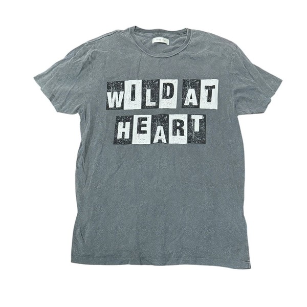 Anine Bing Top Size XS Wild At Heart Grey Short Sleeve Slogan Tee T-shirt