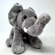 Aurora Destination Nation Elephant Plush Stuffed Animal Gray Cute Fluffy Toy 12"