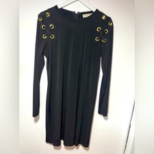 $188 Women's Michael Kors Little Black Dress Size Small Chain Detail