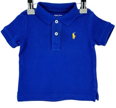 RALPH LAUREN Kinder Jungen Lässig Polo T-Shirt Kurzarm Blau Größe 6 Monate