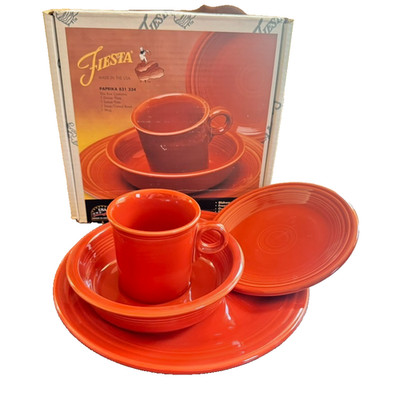 Fiesta Homer Laughlin China 4 Pc Place Setting Paprika Fiestaware Fiesta 831 334