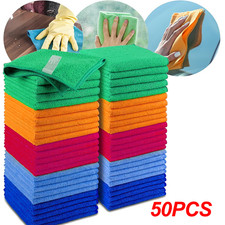 Microfiber Cleaning Cloth Set of 50 Towel Rag Car Polishing Detailing No-Scratch
